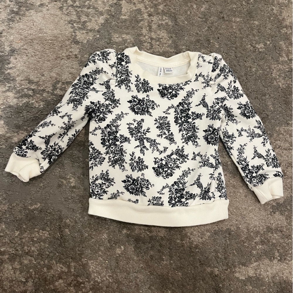 Janie and Jack Black Floral Baby Sweatshirt